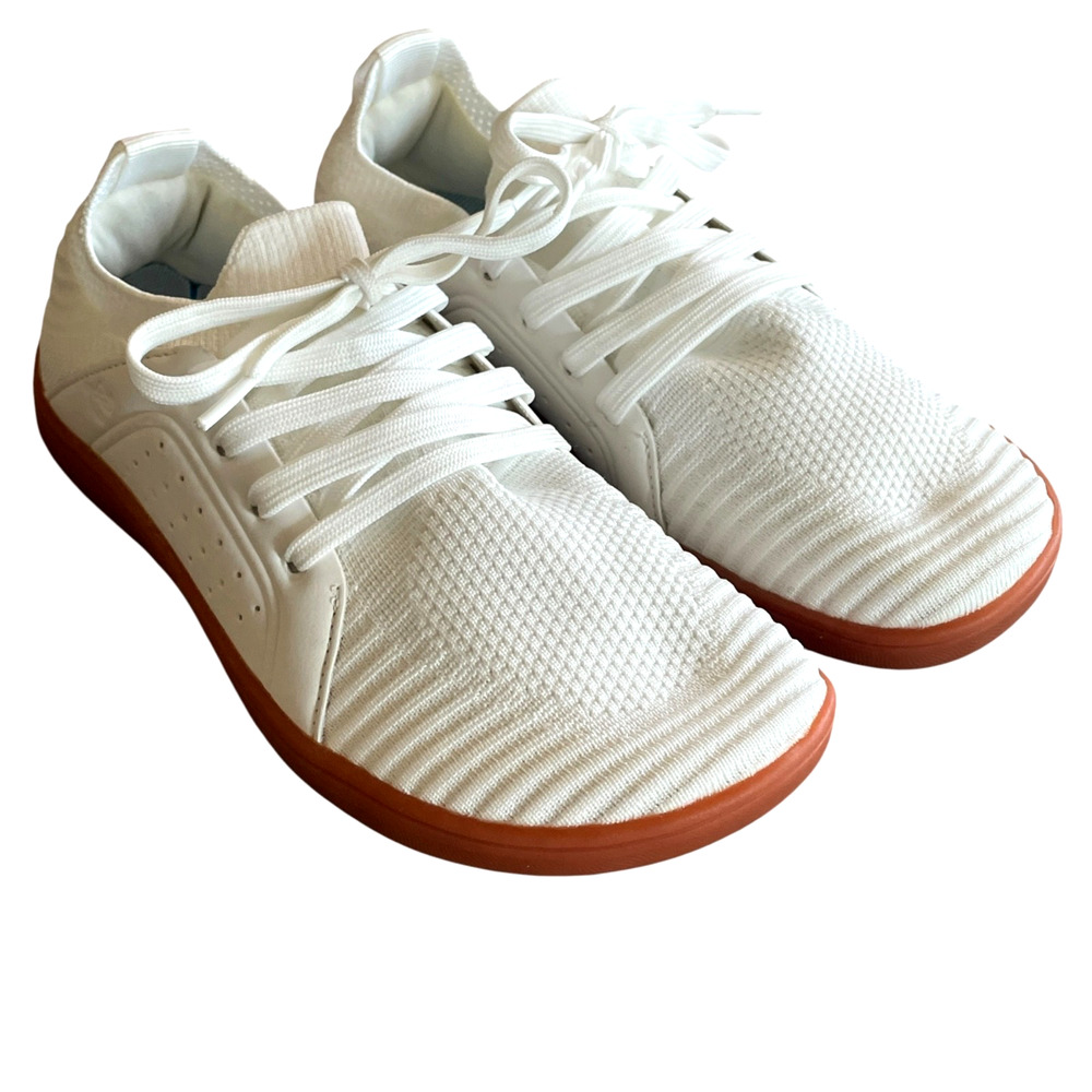 LEISFIT Size 39/US 8.5 White Wide Toe Barefoot Walking Shoes Minimalist Sneakers